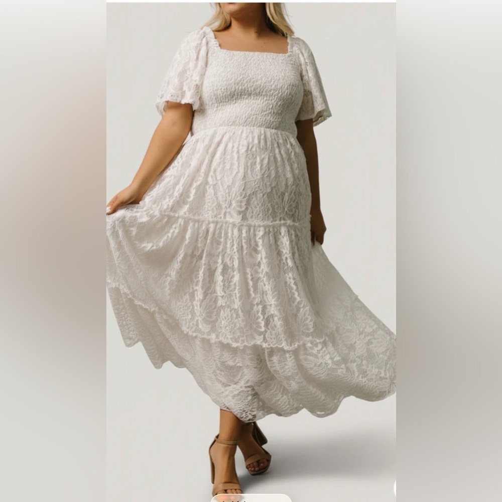 Baltic Born White Lace Maxi Dress